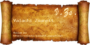 Valachi Zsanett névjegykártya